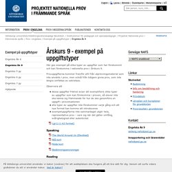 Engelska åk 9 - Nationella prov i främmande språk, Göteborgs universitet