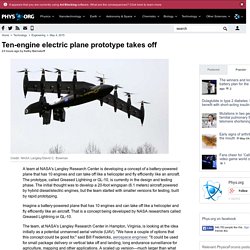 Ten-engine electric plane prototype takes off