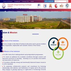 Vision & Mission of Gandhi Engineering College