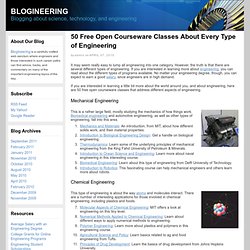 50 Free Open Courseware Classes About Every Type of Engineering