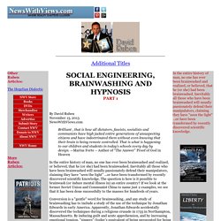 Social Engineering, Brainwashing and Hypnosis
