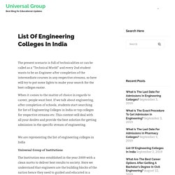 List of Engineering Colleges in India » Universal Group