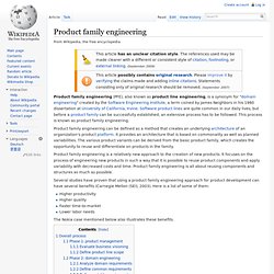 Product family engineering