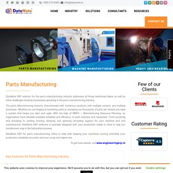 ERP for Machine, Parts & Fabrication ind.
