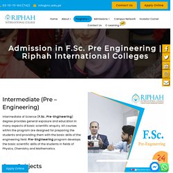 Admission in F.Sc. Pre Engineering