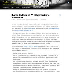 Human Factors and Web Engineering’s Intersection