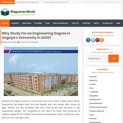 Why Study For an Engineering Degree in Lingaya's University in 2020?