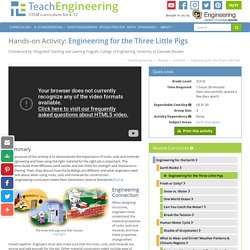 Engineering for the Three Little Pigs - Activity