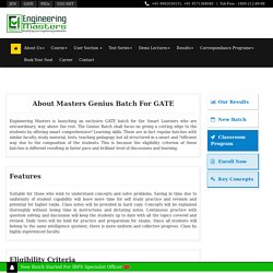 Engineering Master - Coaching for ESE, GATE and PSUs Exams in india