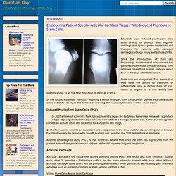 Engineering Patient Specific Articular Cartilage Tissues With Induced Pluripotent Stem Cells