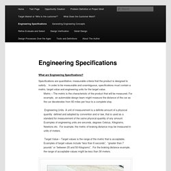 Engineering Specifications