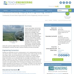 Inquiry and Engineering: Gliders - Activity - www.teachengineering.org