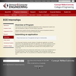 ECE Undergraduate Studies: Internship Program