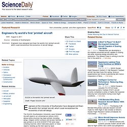 Engineers fly world's first 'printed' aircraft