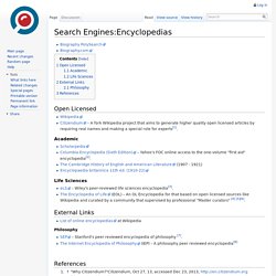 Search Engines:Encyclopedias