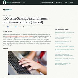 100 Time-Saving Search Engines for Serious Scholars (Revised)