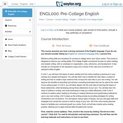 ENGL000: Pre-College English