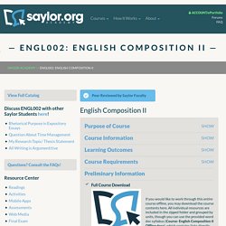 ENGL002: English Composition II