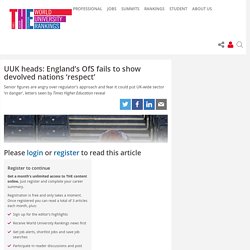 UUK heads: England’s OfS fails to show devolved nations ‘respect’