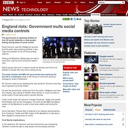 England riots: Government mulls social media controls