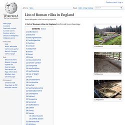 List of Roman villas in England