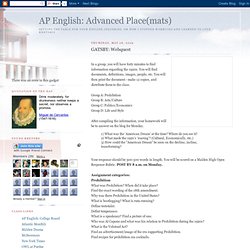 Advanced Place(mats): GATSBY: Webquest