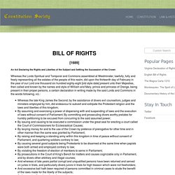 English Bill of Rights 1689