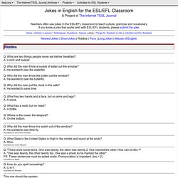 Jokes in English for the ESL/EFL Classroom - Riddles