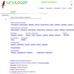 English Dictionary online LEXILOGOS