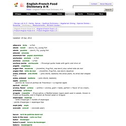 English-French Food Dictionary Food Recipes, - by Provence Beyon