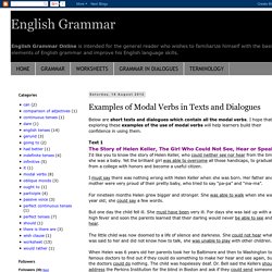 English Grammar: Examples of Modal Verbs in Texts and Dialogues