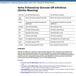 Verbs Followed by Gerunds OR Infinitives (Similar Meaning)