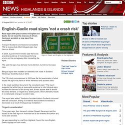 English-Gaelic road signs 'not a crash risk'