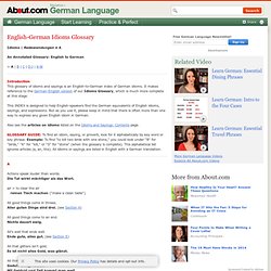 English-German Idioms Glossary