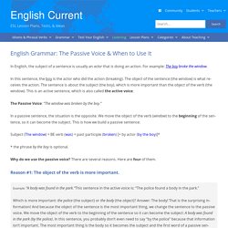 English Grammar: The Passive Voice & When to Use It (ESL/EFL)