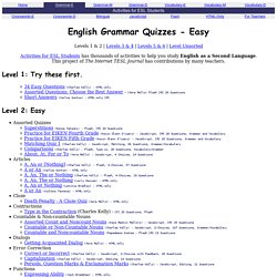 English Grammar Quizzes - Easy