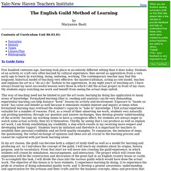 86.03.01: The English Guild Method of Learning