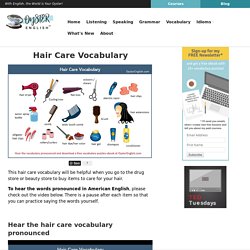 English Hair Care Vocabulary