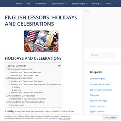English Lessons: Holidays and Celebrations