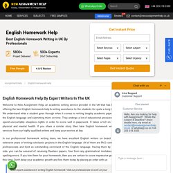 English Homework Help: English Homework Help and Writing Services in UK