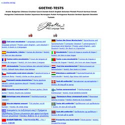 GOETHE TESTS in English Chinese French German Japanese Russian Spanish EXERCISES