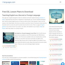 Free ESL (English as a Second Language) Lesson Plans to Download