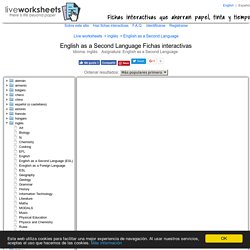 English as a Second Language Fichas interactivas