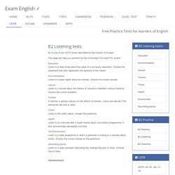B2 level English language listening tests