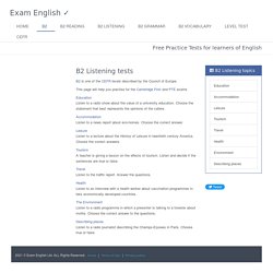B2 level English language listening tests