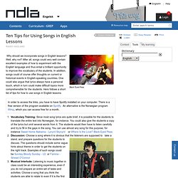 Ten Tips for Using Songs in English Lessons