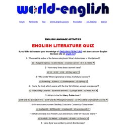 English literature quiz