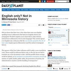 English only? Not in Minnesota history