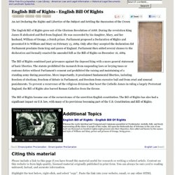 English Bill of Rights - English Bill Of Rights - Parliament, Freedom, King, and England