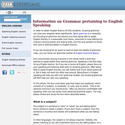 Rules of English Grammar pertaining to English Speaking